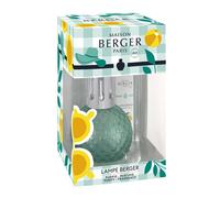 MAISON BERGER - Coffret Lampe Berger Disco Menthe Givrée - Lampe à Parfum Catalytique Décorative + Recharge Zeste de Verveine 250 ml Incluse - Purifie et Parfume l'Intérieur - 9 × 9 × 12,6 cm