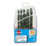 Coffret - LEMAN - 15 forets hélicoïdaux bois