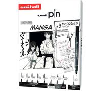 Coffret Manga 8 Feutres + 1 Porte-Mines-Ecriture et Dessin Uni Mitsubishi Pencil-Initiation au Manga : Pointes Calibrées et Brush