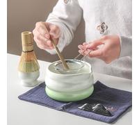 Coffret matcha artisanal à fond plat doudoune avec bec verseur