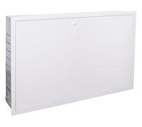 Coffret métal encastrable pour collecteurs de 7-12 départs avec un système d’ouverture rapide et une porte amovible, pour une installation discrète dans le mur NOYON & THIEBAULT