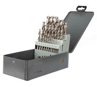Coffret métallique 25 forets - DIAGER - HSS meulé PRO din 338 angle 118° Diam.1 à 13 mm par 0,5 mm