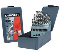 Diager-Foret métaux HSS standard, coffret 25 pièces diamètre 1 à 13 747D La pièce