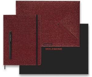 Coffret Moleskine UNI Holiday Shine Red - agenda, stylo plume XL, ligné, coffret cadeau