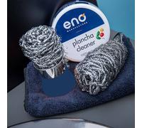 Coffret Nettoyage Boules Inox avec Support Pâte d'argile Chiffon Microfibre ENO