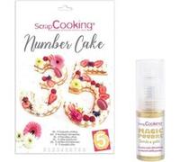 Coffret Number cake + 1 poudre alimentaire irisée dorée Multicolore G