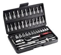 Coffret outil polyvalent liquet À Douille Pour Réparation Automobile Ensemble D'outils À Embouts Kit D'outils Combinés D'entretien Kit Domestiques Outils Manuels 46 Pièces
