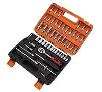 Coffret outil polyvalent Ensemble D'outils Manuels Voiture Kit Réparation Boîte À Outils Mécaniques Le Bricolage À Domicile Jeu Clés À Douille 1/4" Embouts À Cliquet 53 Pièces