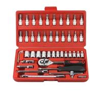 Coffret outil polyvalent Ensemble D'outils Réparation Automobile Boîte À Outils Multifonctionnelle La Réparation Automobile liquet Douille À Manchon Combinés Moto 46 pièces