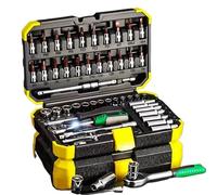 Coffret outil polyvalent Jeu De Clés À Cliquet À Douille De 1/4 Pouces 53 Pièces Tige D'extension De Foret Réparation Automobile Avec Étui