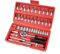 Coffret outil polyvalent Jeu De Clés À Cliquet Et À Douille Métrique De 1/4 Pouces Jeu De Avec Barre D'extension 46 Pièces