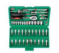 Coffret outil polyvalent Jeu De Clés À Douille 46 Pièces Jeu D'outils Matériels Petit À Cliquet Volant 1/4 Réparation Automobile Petit Jeu De Douilles
