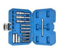 Coffret outil polyvalent Jeu Douilles Retrait Bougie Préchauffage 18 Pièces 3/8 "1/4" Kit D'outils À Fente Fine Douilles 8mm 9mm Et 10mm De Profondeur Kit D'outils De Remplacement