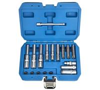 Coffret outil polyvalent Jeu Douilles Retrait Bougie Préchauffage 18 Pièces 3/8 "1/4" Kit D'outils À Fente Fine Douilles De 8mm 9mm Et 10mm De Profondeur Kit D'outils De Remplacement