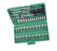 Coffret outil polyvalent Jeu D'outils De Réparation 46 Pièces Jeu De Douilles 1/4 Pouces Outil Réparation Automobile ynamométrique À Cliquet Kit D'outils Combinés Manuels