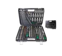 Coffret outil polyvalent Jeu D'outils Mécaniques 216 Pièces Jeux De Clés À Douille 1/4 "3/8" 1/2 "avec liquet À 24 Dents Pour La Réparation Automobile