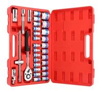 Coffret outil polyvalent Jeu D'outils Mécaniques 32 Pièces Entraînement 1/2 Pouces Douilles Profondes Et Standard Jeu De Clés À Cliquet Kits D'outils Pour La Réparation Automobile