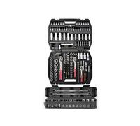 Coffret Outils Kraft Muller CRV 171 pièces Douilles, Cliquets, 2 clés Flex de 14 et 19mm, avec 25 emboûts, Chrome vanadium