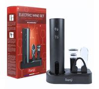 Coffret ouvre-bouteille électrique rechargeable - RANJI - Kit USB-C - Noir - Ouvre-bouteille automatique - Accessoires complets