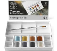 Coffret - Peinture Aquarelle - 8 Couleurs Métalliques - Winsor Et Newton - Cotman
