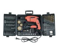 Coffret perceuse percussion/visseuse/dévisseuse avec coffret 92 pces