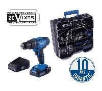 Scheppach Perceuse-visseuse sans fil C-DTB74/1-X 20V 50 Nm LED 1x2Ah avec chargeur et 74 accessoires