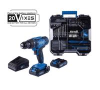 Scheppach Perceuse-visseuse IXES 20V 50 Nm mandrin 13 mm 2 batteries avec chargeur 74 accessoires