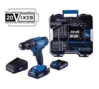 Scheppach Perceuse-visseuse IXES 20V 50 Nm mandrin 13 mm 2 batteries avec chargeur 74 accessoires