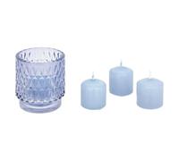 Coffret Photophore & 4 Bougies Oudy 8cm Violet