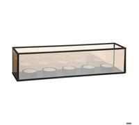 Atmosphera - Photophore 5 bougies Infini en verre 34x8,2cm noir