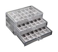 Coffret Pierre Precieuse, Vitrine pour Collection Mineraux, Boite Acrylique pour Vitrines Et Rangements À 3 Couches, Etagere Vitrine Miniature, Boîte De Rangement avec Couvercle pour Roches, Bijoux