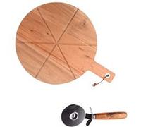 Coffret Pizza 2 pièces (plat + roulette) - Table Passion - Marron - Marron G