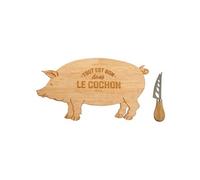 Coffret planche apéritif bambou Tout est bon dans le cochon