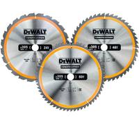 Coffret plastique de 3 lames pour scie circulaire et stationnaire Ø 305mm DEWALT DT1964-QZ Carbure Construction : DT1958, DT1959, DT1960