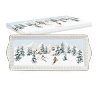 COFFRET PLAT A CAKE 35X15CM EN PORCELAINE CHALET