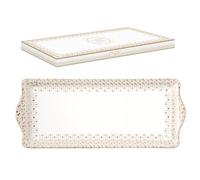 COFFRET PLAT A CAKE 35X15CM EN PORCELAINE FESTIVE
