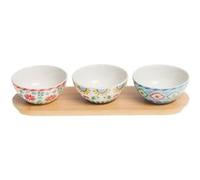 Coffret plateau avec 3 bols Donna - Amadeus - Blanc - Porcelaine G