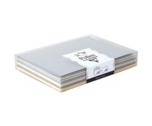 Coffret Pollen uni de 20 enveloppes 114x162mm + 20 cartes 110x155mm - Assortiment Chic - Assortiment