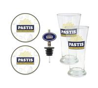 Coffret prestige pastis - STC - Prestige - Verre transparent - 2 verres + 1 verseur - 2 dessous de verre