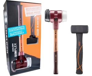 Coffret promotionnel "Dreamteam Bau", marteau de protection SIMPLEX D80, composition en caoutchouc avec pied / superplastique et massette PICARD BlackTecÂ® | 3027s023