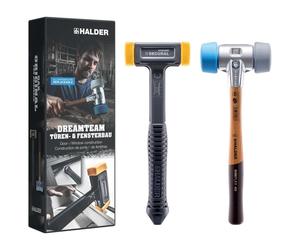 Coffret promotionnel HALDER Dreamteam construction de portes et fenêtres, marteau de protection SIMPLEX 50:40, TPE-soft/TPE-mid et marteau de protection SECURAL plus | 3113s003