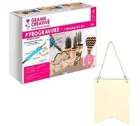 Coffret pyrogravure + suspension fanion en bois 2 pointes Multicolore G