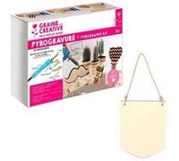 Coffret pyrogravure + suspension fanion en bois Multicolore G