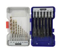 Coffret de 15 forets bois Tivoly Technic (9 forets bois HSS speed point Ø 2 à 10 mm + 6 mèches bois plates Ø 14 à 24 mm)