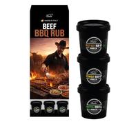 Coffret Rub BBQ pour Bœuf Bembo - 3 Mélanges Premium (Best Beef 61, Cowboy 87, Buffalo 54) - Épices pour Steak, Burger et Grillade - Pots Anti-Lumière et Anti-Oxydation