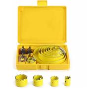 Coffret scie-cloche - MICH - Ø19-127mm - Acier trempé - 13 pièces - Mandrins inclus - Bois, plâtre, PVC