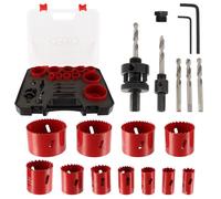 Coffret scie cloches Bi-métal HSS - 17 pièces - Diamètre 20 à 68 mm - Profondeur Coupe 40mm - Perçage métal - bois - PVC