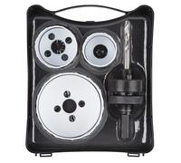 Coffret Scies Cloches Multimatériaux Ø 35, 43, 68 mm : 3 Lames + 1 Axe avec Foret Centreur - wolfcraft 5980000