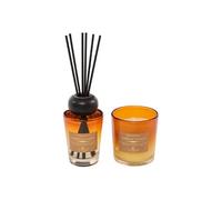 Coffret Senteur 2 Pièces Alma Ambre & Vanille Verre Paraffine H. 7,6 cm Orange