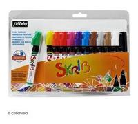 Pébéo Coffret Skrib Marqueurs peinture gouache – Arc en ciel – 12 marqueurs